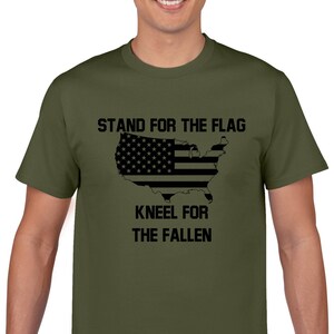 Stand For The Flag Kneel For The Fallen Shirt, Patriotic Army Tee, USA Military Gift, Veterans Day Shirt, Memorial Holiday Shirt for Men