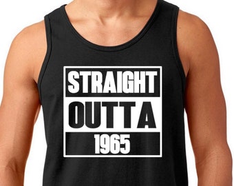 Men's Tank Top - Straight Outta 1965 T-Shirt - Funny 60th Birthday Shirt for Men, Vintage 1965 Birthday Tee, Cool 60th Celebration Gift Idea