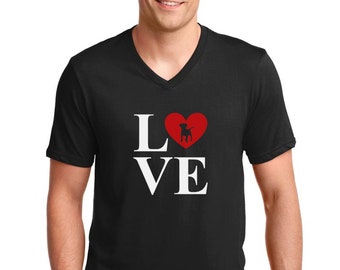 V-neck Mens - LOVE Dogs T Shirt, Dog Gift, Dog Lover, Dog Lover Gift, Dog Lover Shirt, Dog Owner Gift, Dog Shirt, Funny Dog Shirt, Cute Dog