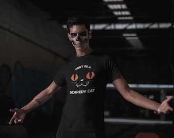 Don’t Be A Scaredy Cat T Shirt, Halloween Shirt, Funny Halloween Shirt, Halloween Boo Shirt, Scary Movie Shirt, Trick Or Treat Shirt