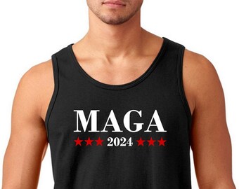 Mens Tank Top - MAGA 2024 Make America Great Again T Shirt, US Presidential Election 2024 Tshirt, Donald Trump Shirt, Republican Gift