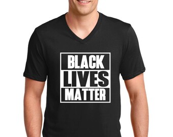 V-neck Men's - Black Lives Matter Shirt - Justice - Freedom T-Shirt - History African American T Shirt - Civil Rights Tee, Black History