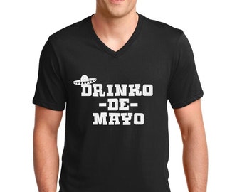 Men's V-neck - Drinko de Mayo Shirt - Drinking T-Shirt - Funny Holiday Tee - Party Shirt - Cinco de Drinko - Mexican Holiday