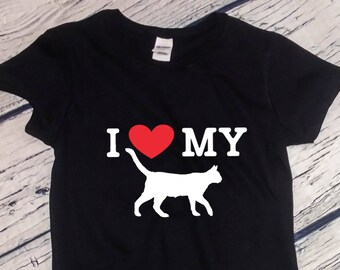 Womens - I Love My Cat T Shirt, Funny Cat Shirt, Cat Shirt, Funny Cat Lover Tee, Funny Kitty Shirt, Kitty Shirt, Cute Cat Shirts, Cat Lover