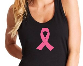 Womens Tank Top - Pink Ribbon Tee - Shirt Women's - Support Hope - The Breast Cancer Awareness Month - Racerback - Just Beat It T-Shirt