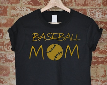 Baseball Mom Shirt, Cute Mommy Gift, Modern Mama Life Tee, Soft Crewneck T-Shirt, Colorful Mom Top, Mother’s Day Shirt, S-3XL Sizes