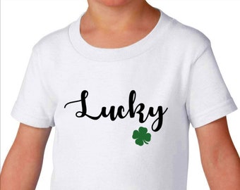 Toddler Kids - Lucky - Saint Patrick's Day Shirt, Party, Irish Shamrock, St Paddy Shirt, Lucky Shirt, Boys & Girls Tee