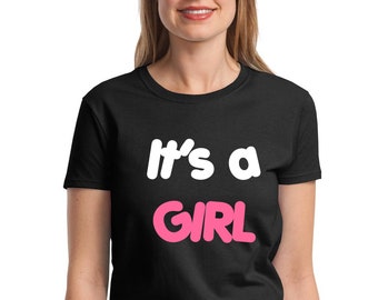 Ladies It's a Girl - Baby Loading Shirt - Pregnancy T-Shirt - Pregnancy Announcement - Gender Pregnancy Reveal - New Baby Tee - New Mom Gift