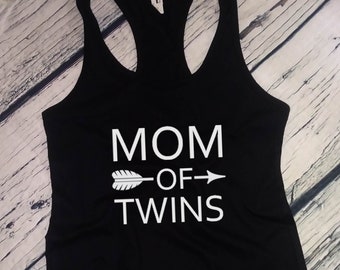 Tank Top Mom Of Twins Shirt - Mama T-shirt, Mommy Shirt, Cute Mom Shirt, Gift For Mom, Mama T-Shirt, Mom Life Shirt, Mom Shirt, Mother Shirt