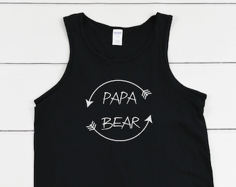Papa Bear #2 Tank Top, Funny Dad Shirt, Fathers Day Gift, Husband Anniversary Tee, Gift From Wife, Mens Sleeveless Dad Shirt, Cool Bear Top