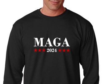 Long Sleeve - MAGA 2024 Make America Great Again T Shirt, US Presidential Election 2024 Tshirt, Donald Trump Shirt, Republican Gift Tee