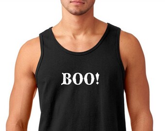 Men's Boo Ghost Tank Top: Funny Halloween Party Shirt