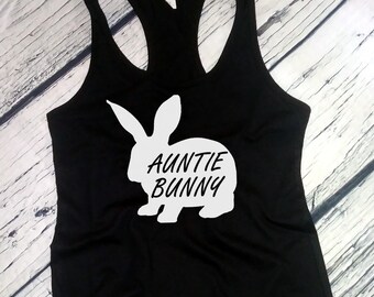 Tank Top - Auntie Bunny T-Shirt, Easter Rabbit Tee, Cute Bunny Shirt, Spring Aunt Gift, Funny Easter Shirt, Bunny Lover Tee, Women’s Easter