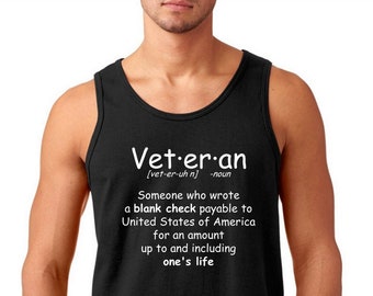 Men's Tank Top - Veteran Definition T Shirt - Veterans Day T-Shirt - Military - Holiday - Patriotic