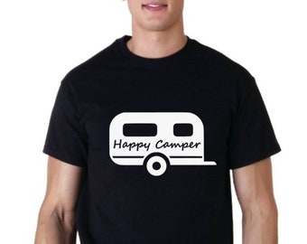 Men's Happy Camper#2 Shirt Camping Gear Summer Camp T-shirt Tee Camp Idea