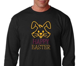 Long Sleeve - Happy Easter Shirt, Easter Bunny T-shirt, Easter Shirt, Cute Easter Gift, Easter Holiday Shirt, Easter Bunny Tee