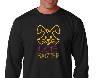 Long Sleeve - Happy Easter Shirt, Easter Bunny Tee, Funny Spring Shirt, Men’s Easter Tee, Bunny Graphic T-Shirt, Easter Holiday Shirt