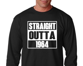 Long Sleeve - Straight Outta 1964 T Shirt, Birthday Shirt, Men 60th Birthday Shirt, 60 Birthday Shirt, 60th Birthday Gift