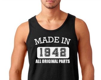 Men's Tank Top - Made in 1942 All Original Parts T Shirt, 80th Birthday Gift For Men, 80th Birthday, 80th Birthday Decorations, Gift