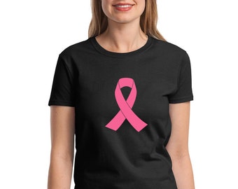 Womens Pink Ribbon T-Shirt - Just Beat It Tee - Breast Cancer Awareness - Shirt Women's - Support Hope - The Breast Cancer Awareness Month