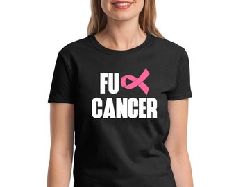 Womens FU CANCER #2 -  Hope T-Shirt - Just Beat It Tee - Shirt Women's - Support - Pink Ribbon - The Breast Cancer Awareness Month