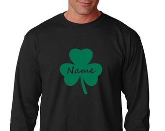 Long Sleeve - Shamrock Shirt, Add Your Name,  Customized Gift, Personalized Last Name, St Patrick's Day Shirt, Irish Drinking Shirt, Parade