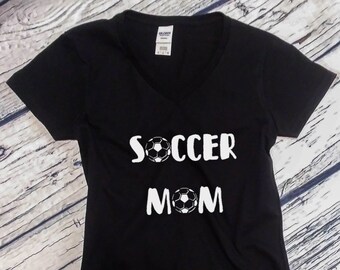 V-neck Soccer Mom #2 T Shirt - Soccer Game Time, Soccer Vibe, Game Day Vibes, Playing Soccer, Game Shirt, Gift for Mom, Soccer Shirts