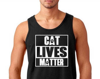 Mens Tank Top - Cat Lives Matter #3 T Shirt - Cat Lover Tshirt, Cat Shirt, Gift for Cat Lover, Meow Shirt, Funny Cat Shirt, Meow T Shirt