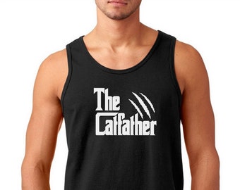 Men's Tank Top - The CatFather Shirt - Funny Black Cat Tee, Funny Cat Shirt, Funny Cat Tee Gift, Cat Shirt, Funny Cat Lover Tee, Funny Kitty