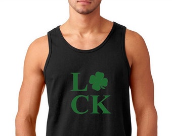 Men's Tank Top - Luck - Saint Patrick's Day Shirt, Green Clover, Irish Shamrock T-Shirt, St. Patricks Day Shirt, St Paddy Shirt, Lucky Shirt