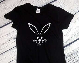 Women's - Bunny Face Shirt, Funny Easter Gift, Rabbit TShirt, Cute Bunny Tee, Easter Outfit, Spring Holiday Shirt, Bunny Lover Graphic