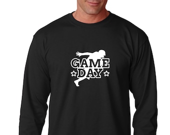 Long Sleeve - Game Day T Shirt, Football Player Gift, Game Night, Funny T-Shirt, Fan, Jersey Tee, Football Dad, Fathers Day
