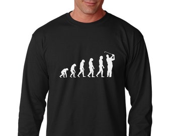 Long Sleeve - Evolution Golf T Shirt , Funny Golfing Tee, Sport T-Shirt, Golfer Humor, Gift Ideas