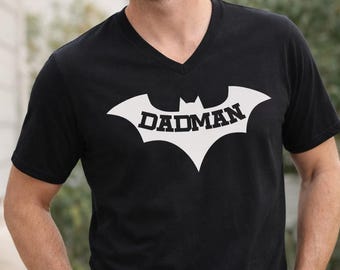 Dadman Shirt Funny Dad Superhero Tee, Fathers Day Gift For Dad, Husband Gift Idea, Cool Dad Shirt, Mens V Neck Graphic Tee, Super Dad Shirt
