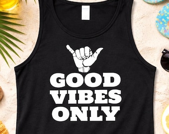 Good Vibes Only Tank Top Men, Funny Gym Shirt, Summer Fitness Tee, Positive Quote Shirt, Workout Tank, Casual Mens Top, Motivational Shirt