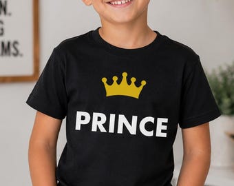 Prince Shirt Kids, Birthday Boy Tee, Crown Shirt Kids, Royal Theme Shirt, Boys Outfit