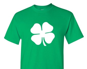 Green Clover, St Patrick's Day, Irish Shamrock, Unisex Short Sleeve Shirt S-2XL