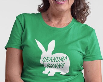 Grandma Bunny Shirt, Easter T-Shirt Women, Cute Spring Tee, Gift for Grandmother, Bunny Lover Shirt, Holiday Outfit, Floral Bunny Tee