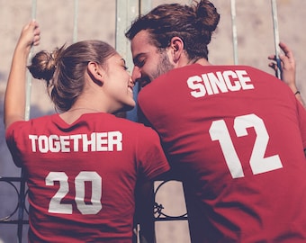 Together Since Shirts - Couple SET - Custom Year - Personalized Customized T-Shirts - Matching Shirts - Christmas Gift - Valentines Day Tees