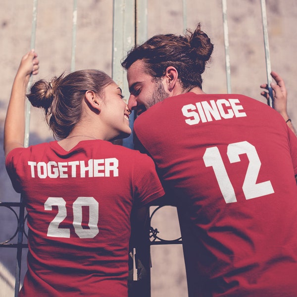 Together Since Shirts - Couple SET - Custom Year - Personalized Customized T-Shirts - Matching Shirts - Christmas Gift - Valentines Day Tees