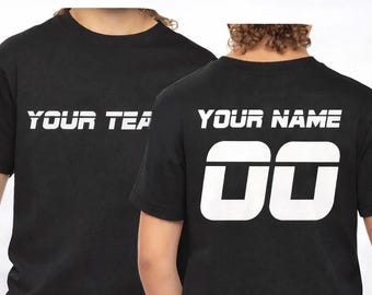 Custom Kids Sports Shirt, Name Number Team Shirt, Youth Soccer Baseball Tee, Personalized Kids Shirt, Toddler Jersey Tee, Custom Team Shirt