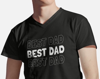 Mens V-neck - Best Dad #2 T Shirt, Gift for Dad, Fathers Day, Awesome Daughter Son, Daughter to Father, Son to Father, Fathers Dad Gift