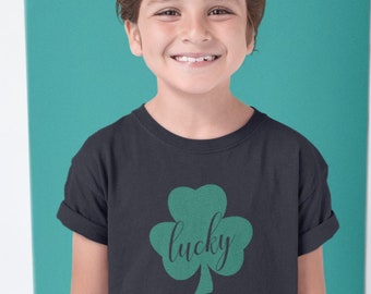 Youth Toddler Kids - Lucky #2 Green Clover - Saint Patrick's Day Shirt, Irish Shamrock T-Shirt, St. Patricks Day Shirt, Boy & Girl