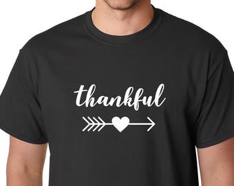 Thankful Shirt, Funny Thanksgiving Tee, Holiday Gift for Men, Fall Feast Shirt, Christmas Dinner Tee, Grateful Heart Top, Blessed T-Shirt