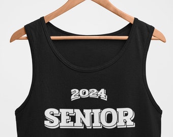 Mens Tank Top - 2024 Senior T Shirt, Class Of 2024, T-Shirt For Adult, Crewneck, Graduation Gift, Senior 2024, New Grad Gift, High School