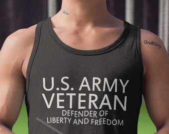 Tank Top U.S. Army #2 Veteran, Defender of Liberty Freedom Shirt, Military Tee, Veterans Day Shirt, Patriotic Gift, Military Holiday Apparel