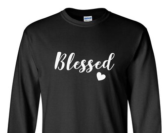 Long Sleeve - Blessed Shirt Thanksgiving Tee, Thankful Fall Shirt, Christian T-Shirt for Men, Autumn Faith Shirt, Gratitude Graphic Tee