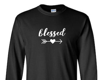 Long Sleeve Mens Blessed #2 T-Shirt Easter Tee Shirt Thankful Grateful Gift For Him