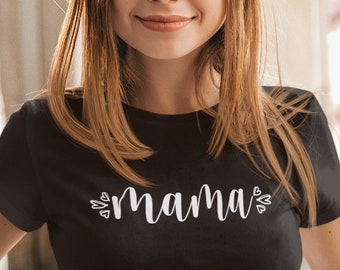 Mama Shirt, Women's Crewneck Tee, Gift for Mom, Mother's Day Gift, Mom Life Shirt, Cute Tired Mama Tee, Birthday Present for Mother