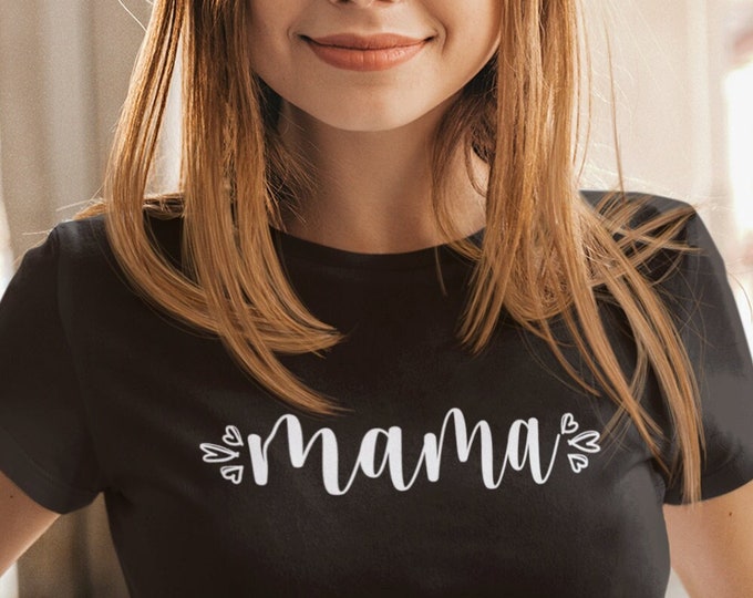 Featured listing image: Mama Shirt, Women's Crewneck Tee, Gift for Mom, Mother's Day Gift, Mom Life Shirt, Cute Tired Mama Tee, Birthday Present for Mother